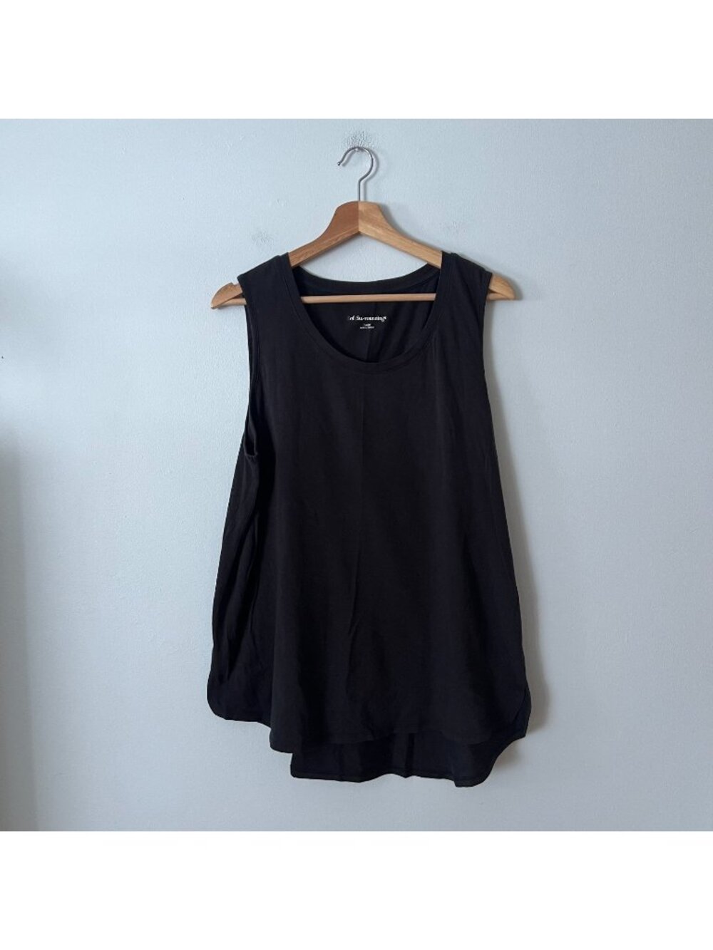 Soft Surroundings Classic Loose Fit Black Tank Top Women's Size XL
